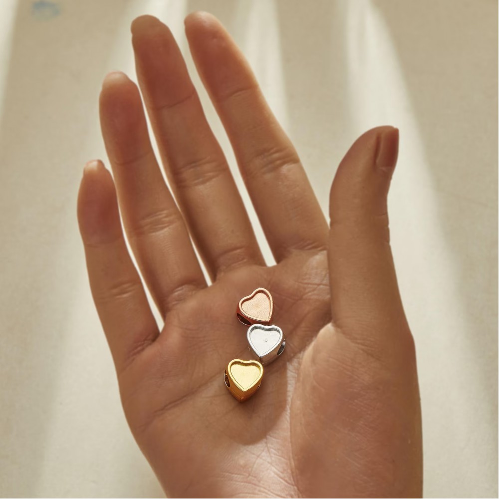 Ατσάλινο Heart Charm 1τμχ